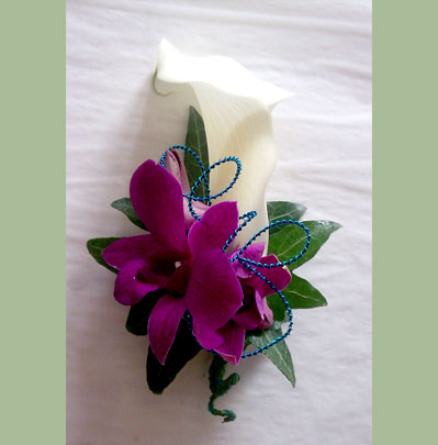 Wedding Flowers Bolton, Calla with Orchid Corsage